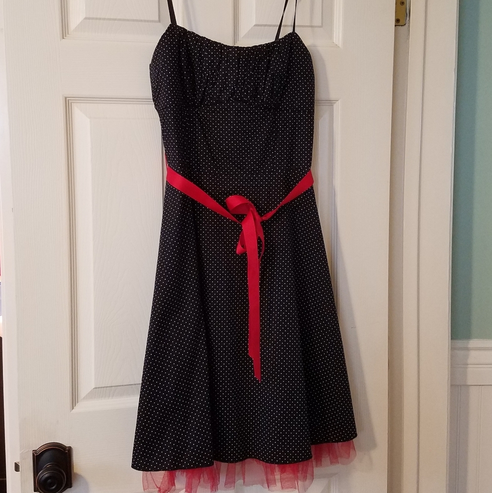 Fit and flare polka dot dress